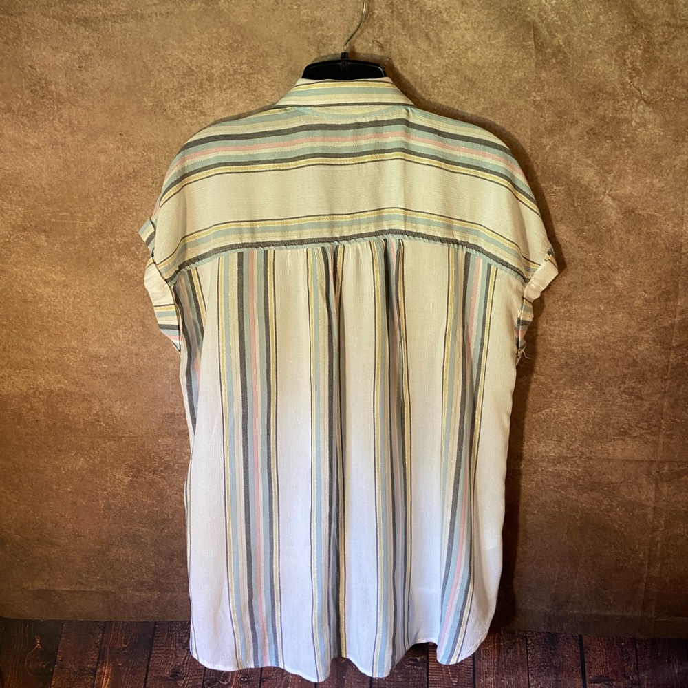 Loft Outlet, Collared, Button Down, Tie Front Blo… - image 2